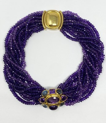 Lot 474 - CHARLES GREIG: AMETHYST AND MOONSTONE NECKLACE