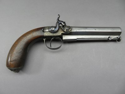 Lot 519 - A 28 BORE PERCUSSION BELT PISTOL BY CARTWRIGHT