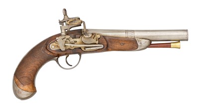 Lot 533 - A 12 BORE SPANISH MIQUELET-LOCK PISTOL