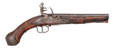 Lot 540 - A 22 BORE FLINTLOCK HOLSTER PISTOL BY THOMAS (1) HAWLEY