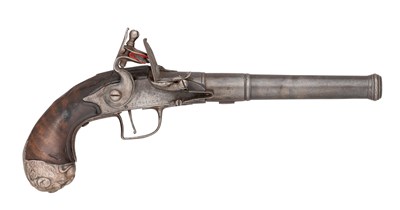 Lot 542 - A 24 BORE FLINTLOCK TURN-OFF PISTOL BY LEMAIRE