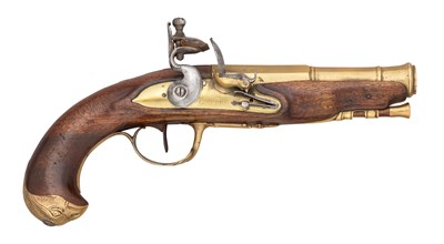 Lot 547 - A 25 BORE COMPOSITE FLINTLOCK PISTOL