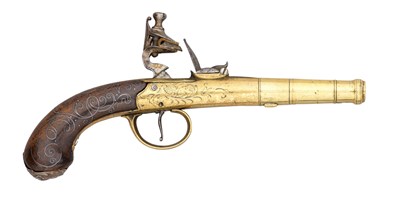 Lot 550 - A 50 BORE FLINTLOCK TURN-OFF PISTOL