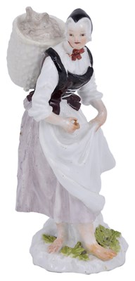 Lot 12 - A MEISSEN FIGURE OF A PEASANT WOMAN