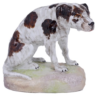 Lot 17 - A GERMAN PORCELAIN FIGURE OF A SETTER