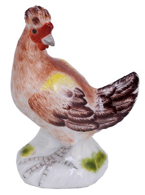 Lot 2 - A MEISSEN MINIATURE FIGURE OF A COCKEREL