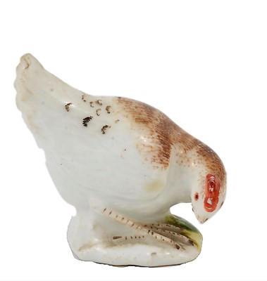 Lot 3 - A MEISSEN MINIATURE FIGURE OF A HEN