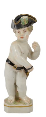 Lot 9 - A LUDWIGSBURG FIGURE OF CUPID IN DISGUISE