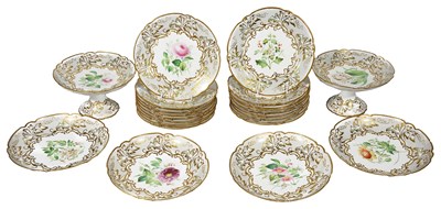 Lot 37 - AN ENGLISH PORCELAIN DESSERT SERVICE