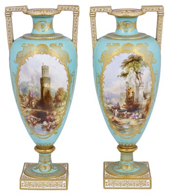 Lot 38 - A PAIR OF COPELAND PORCELAIN VASES