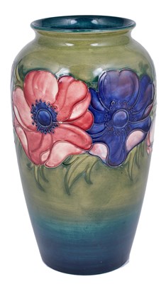 Lot 64 - A MOORCROFT 'ANEMONE' SLENDER OVOID VASE