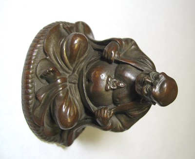 Lot 80 - A CHINESE BRONZE FIGURE OF BUDAI