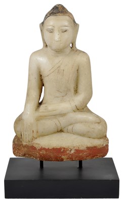 Lot 146 - A MARBLE FIGURE OF BUDDHA