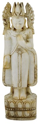 Lot 147 - A MARBLE FIGURE OF BUDDHA