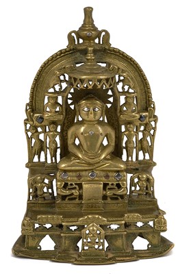 Lot 150 - A JAIN BRASS SHRINE