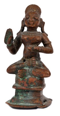 Lot 165 - A BRONZE FIGURE OF A YOGI