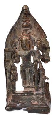 Lot 167 - A SMALL BRONZE VISHNU SHRINE