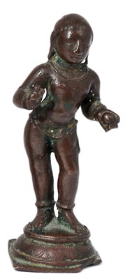 Lot 168 - A BRONZE FIGURE OF KRISHNA