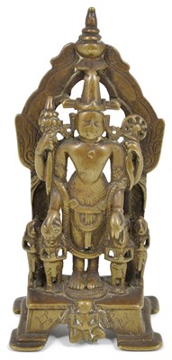 Lot 178 - A BRONZE FIGURE OF VISHNU