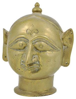 Lot 185 - A BRASS GAURI HEAD