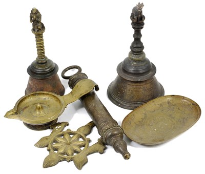 Lot 202 - SIX BRASS OBJECTS