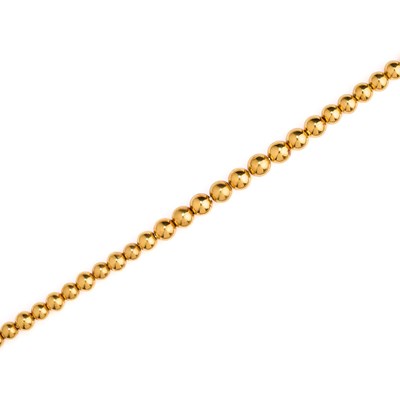 Lot 493 - THREE GOLD BEADED NECKLACES