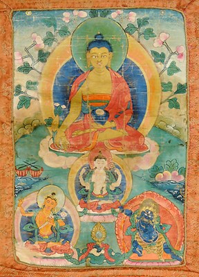 Lot 228 - A THANG-KA DEPICTING BUDDHA