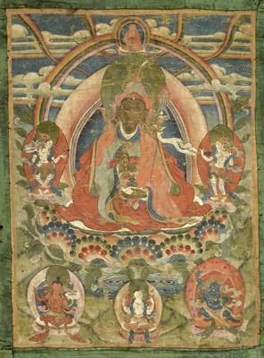 Lot 229 - THREE THANG-KAS DEPICTING PADMASAMBHAVA