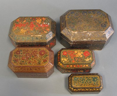 Lot 266 - A NEST OF LACQUER BOXES