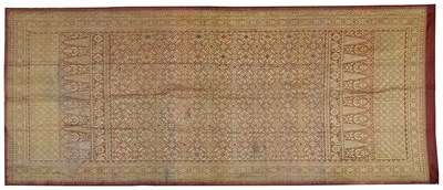 Lot 270 - A SILK AND GOLD THREAD WOVEN CLOTH (SONGKET)