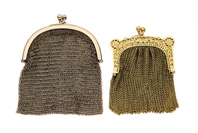 Lot 181 - TWO GOLD MESH BAGS, 1900s