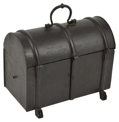 Lot 306 - AN IRON CASKET