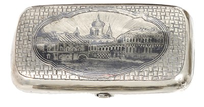 Lot 322 - A RUSSIAN SILVER CHEROOT CASE