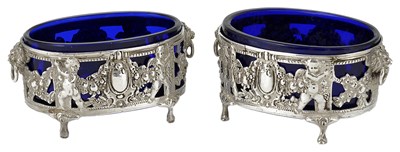 Lot 352 - A PAIR OF GERMAN SILVER SALT CELLARS