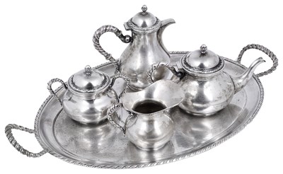 Lot 355 - AN ITALIAN SILVER FOUR-PIECE TEA AND COFFEE SET