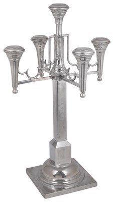 Lot 356 - A POLISH SILVER FIVE-LIGHT CANDELABRUM