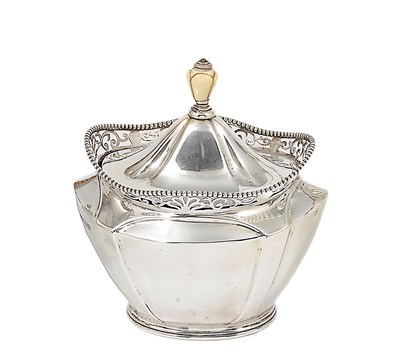 Lot 404 - ~A GEORGE V SILVER TEA CADDY