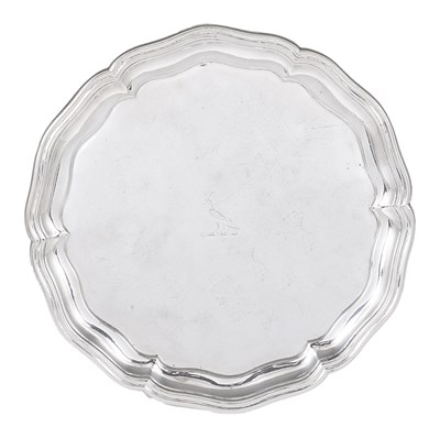 Lot 432 - A VICTORIAN SILVER SALVER