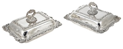 Lot 438 - A PAIR OF VICTORIAN SILVER ENTREE DISHES