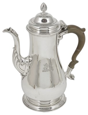 Lot 453 - A GEORGE II SILVER COFFEE POT