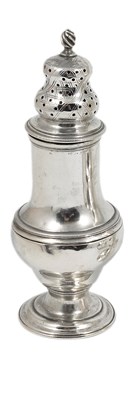 Lot 455 - A GEORGE III SILVER CASTER