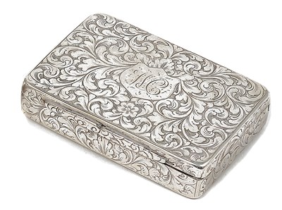 Lot 472 - A VICTORIAN SILVER SNUFF BOX