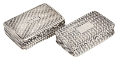 Lot 473 - TWO WILLIAM IV SILVER SNUFF BOXES