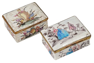 Lot 493 - TWO ENAMEL SNUFF BOXES