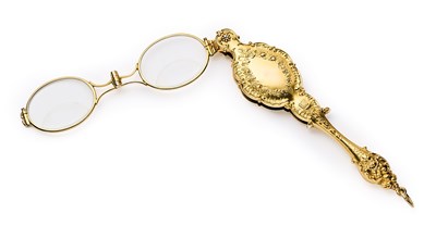 Lot 184 - A GOLD LORGNETTE, PROBABLY AMERICAN, 1890s