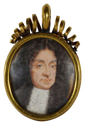 Lot 504 - A PORTRAIT MINIATURE OF CHARLES II