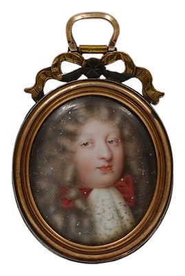 Lot 505 - A PORTRAIT MINIATURE OF LOUIS LE GRAND DAUPHIN (MONSEIGNEUR)