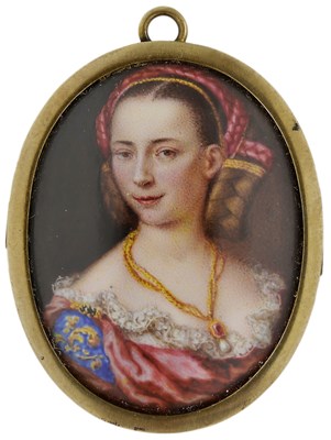 Lot 510 - A PORTRAIT MINIATURE OF A LADY