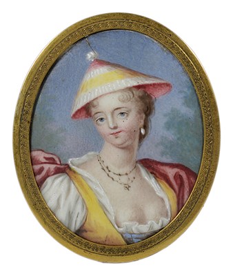 Lot 511 - A MINIATURE OF A COUNTRY GIRL