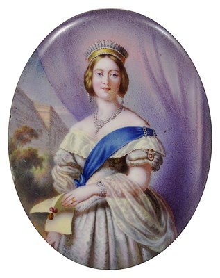 Lot 513 - A PORTRAIT MINIATURE OF QUEEN VICTORIA